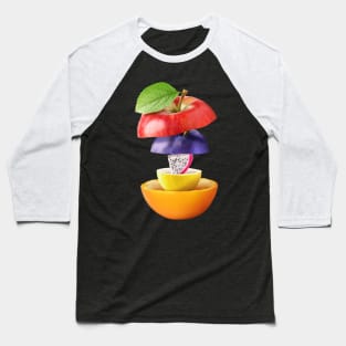 Apple Plum Dragon Fruit Lemon Orange Gifts Vegetarian Baseball T-Shirt